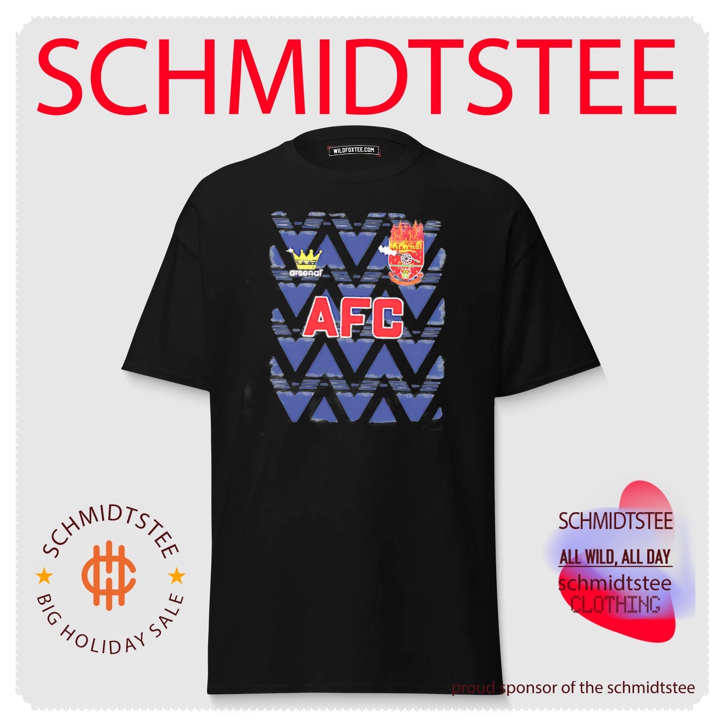 Arsenal FC logo and distressed AFC logo shirt
