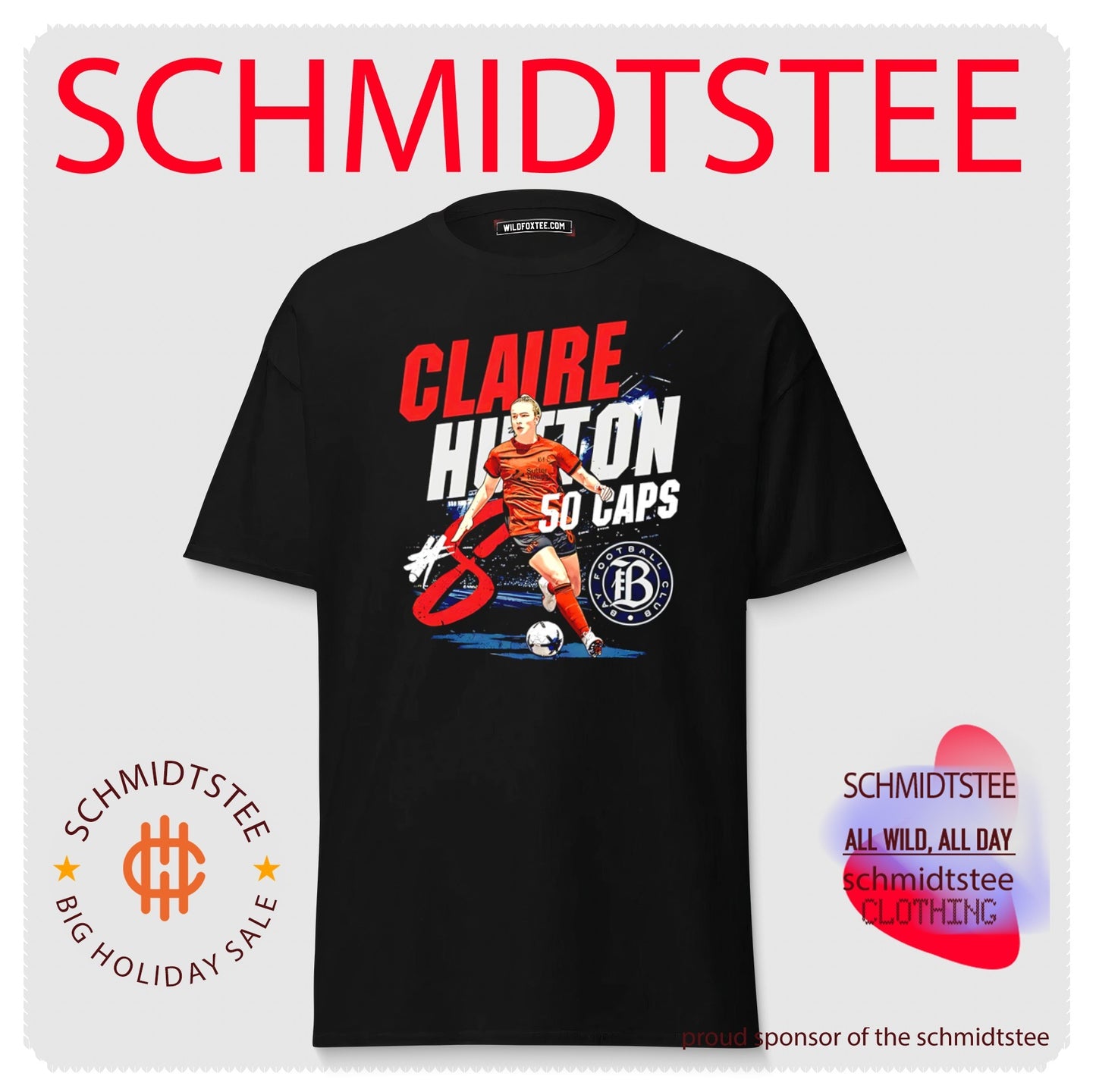 Bay Football Club Claire Hutton 50 caps illustration shirt