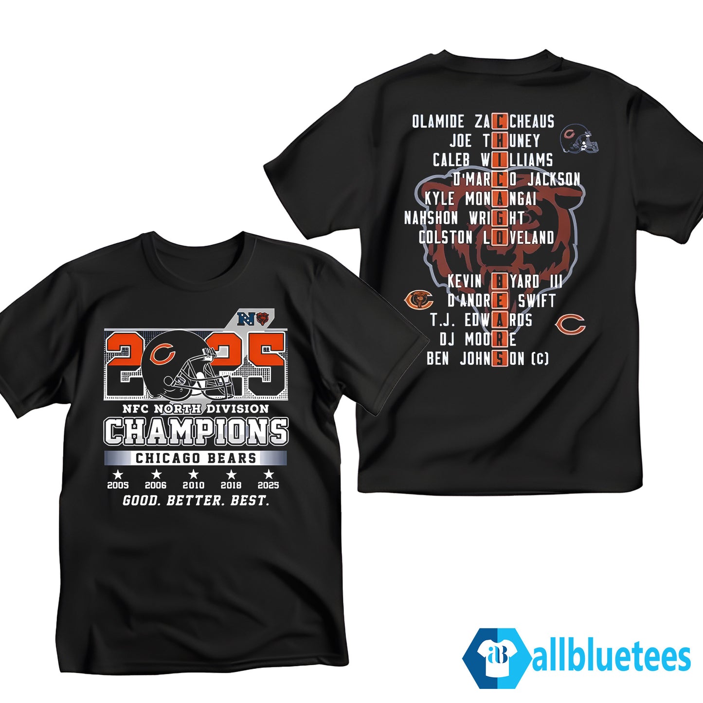 Bears 2025 NFC North Division Champions Good Better Best Shirt