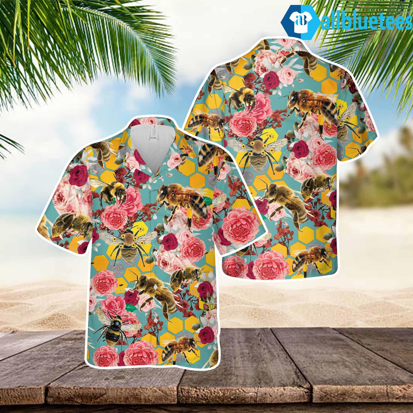 Bee Flower Hawaiian Shirt