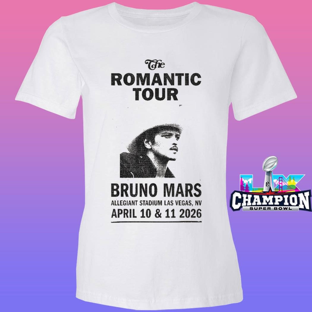 Bruno Mars The Romantic Tour Allegiant Stadium Shirt