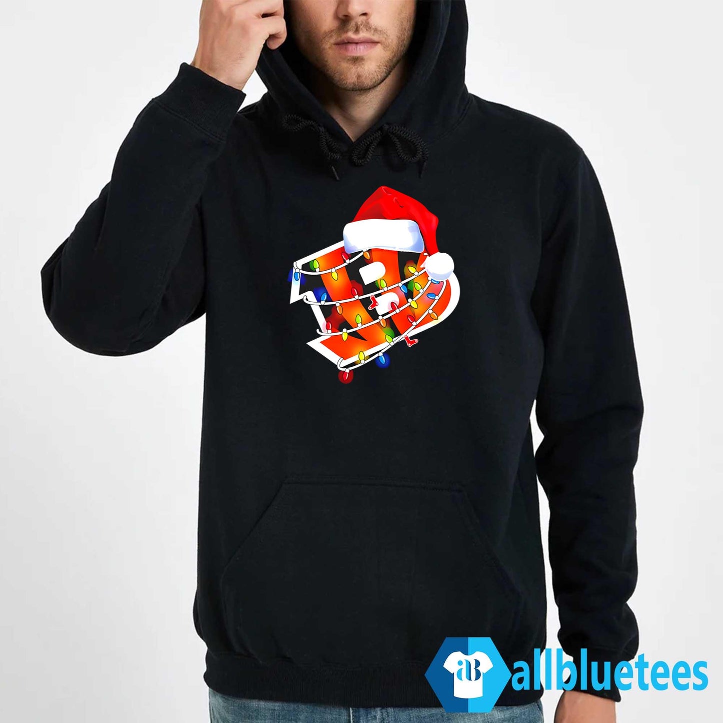 Cincinnati Bengals Santa Hat Christmas Lights Shirt
