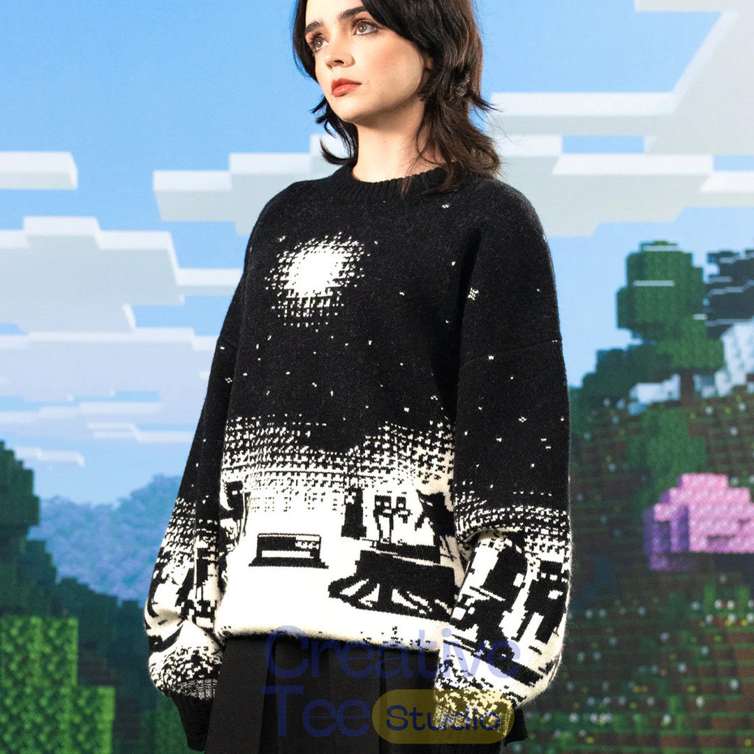 Cool Shirtz Merch Very Cool x Minecraft Sweater Monsters Nearby Sweater