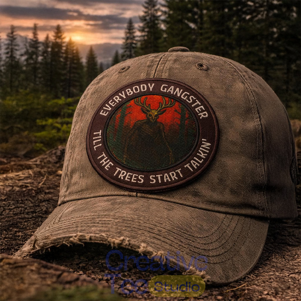 Everybody Gangster Till the Trees Start to Talk Wendigo Iron-On Patch