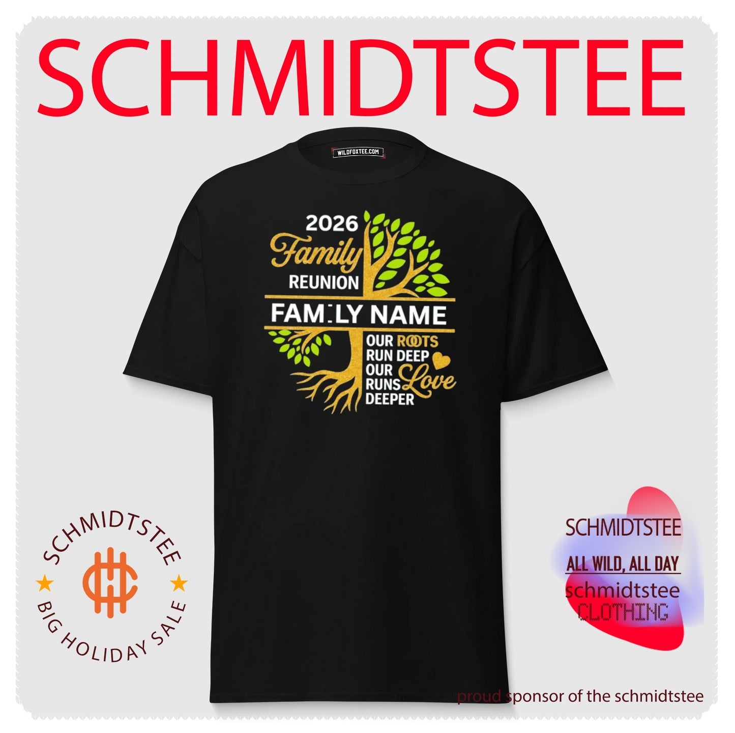 Family Reunion Personalised Name Tree Matching shirt
