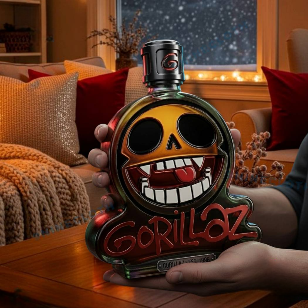 Gorillaz Skull Logo Limited Edition Whiskey Bottle