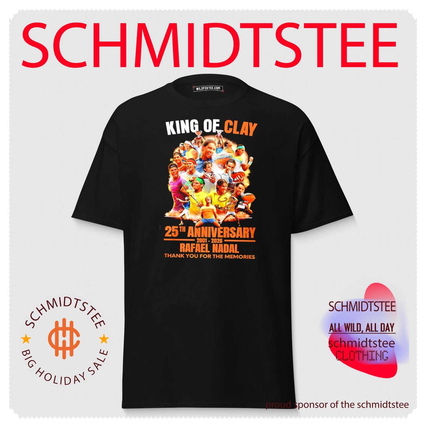 King of Clay 25th Anniversary Rafael Nadal thank you for the memories shirt