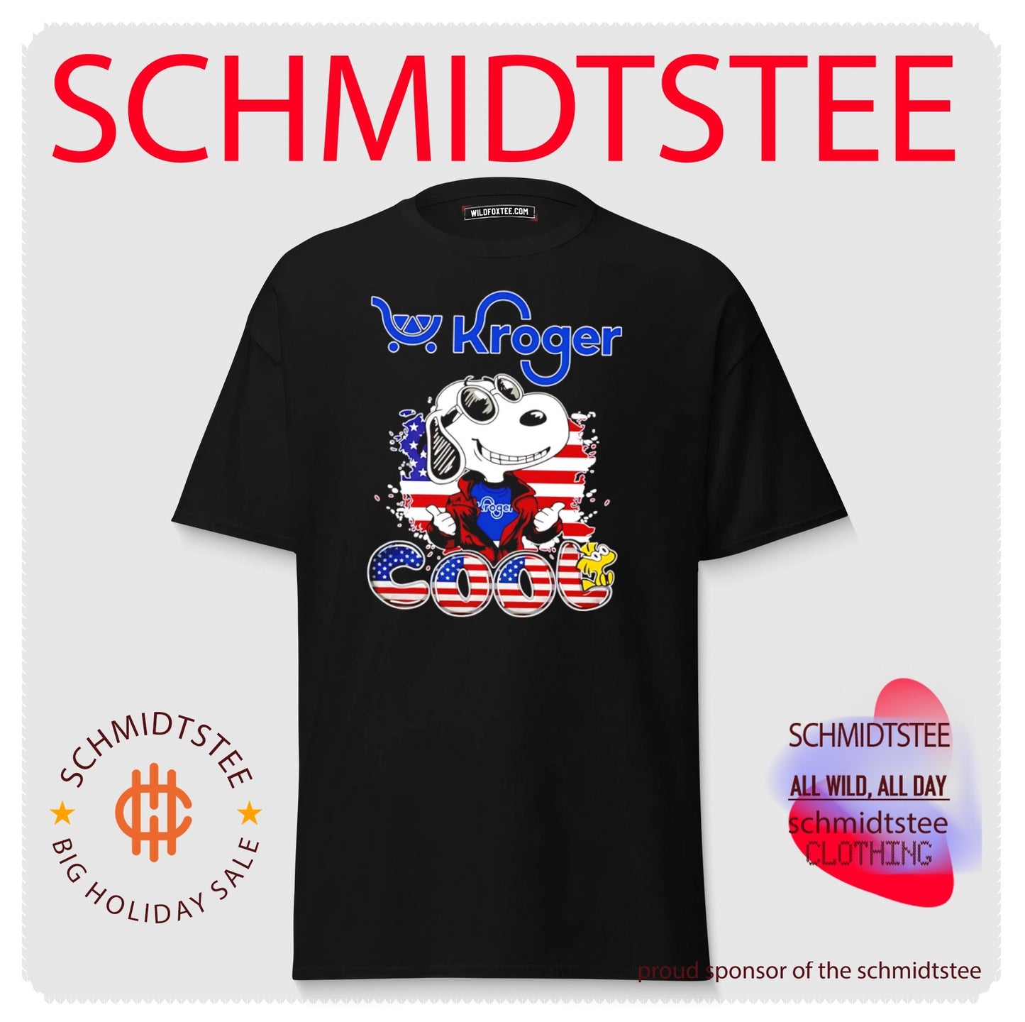 Kroger Snoopy Cool USA 250th cartoon shirt