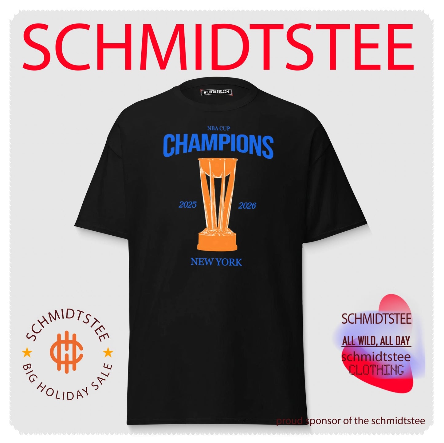NY Basketball Orange & Blue Cup Champions 2025 2026 trophy shirt