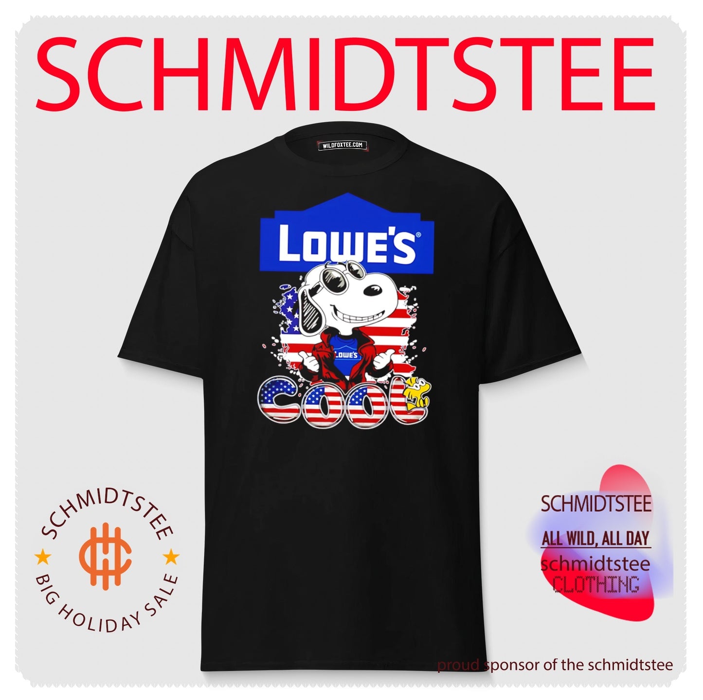 Lowe’s Snoopy Cool USA 250th cartoon shirt