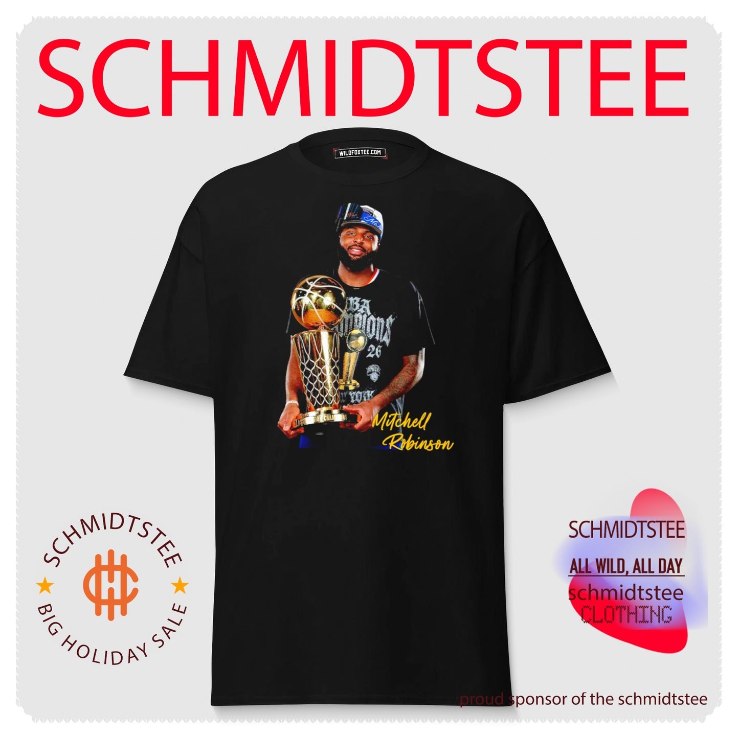 Mitchell Robinson New York Knicks World Champions 2025-2026 trophy signature shirt