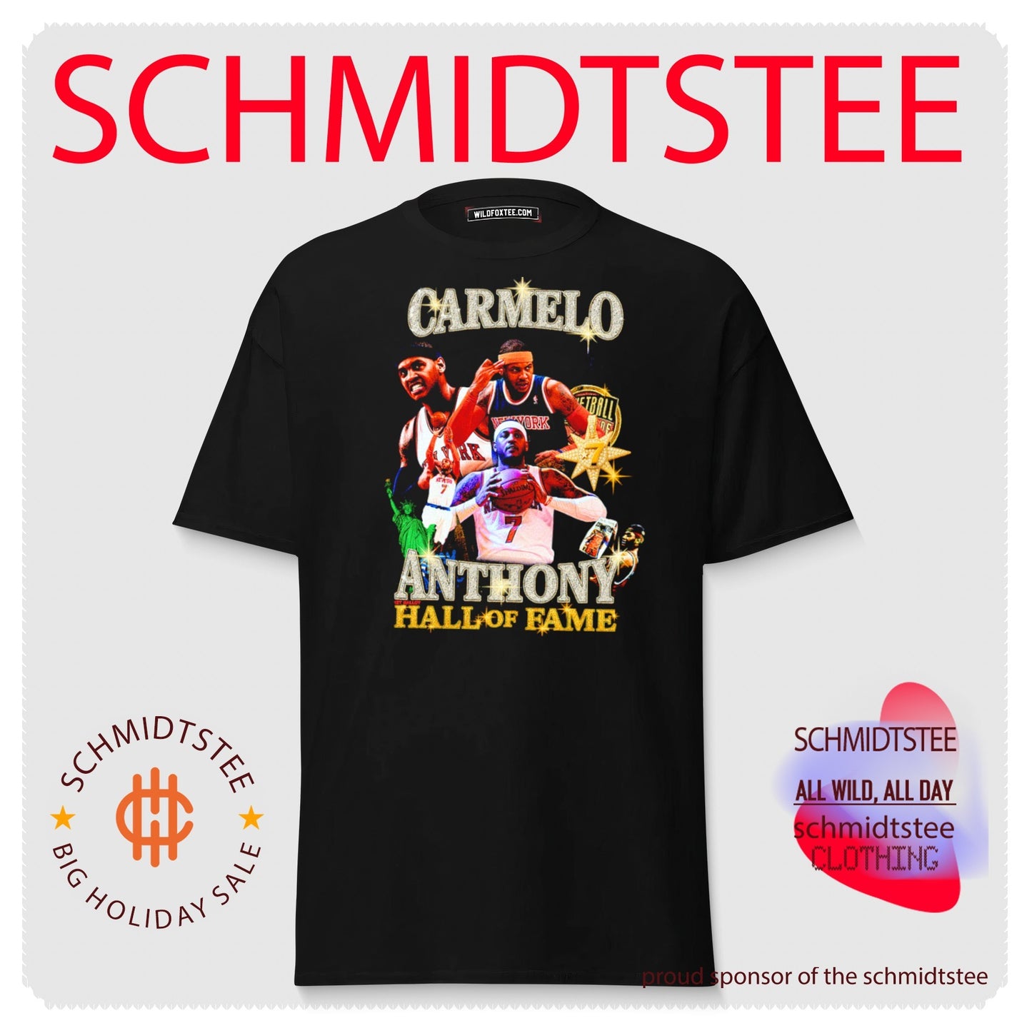 New York Knicks Carmelo Anthoney hall of fame bootleg style shirt