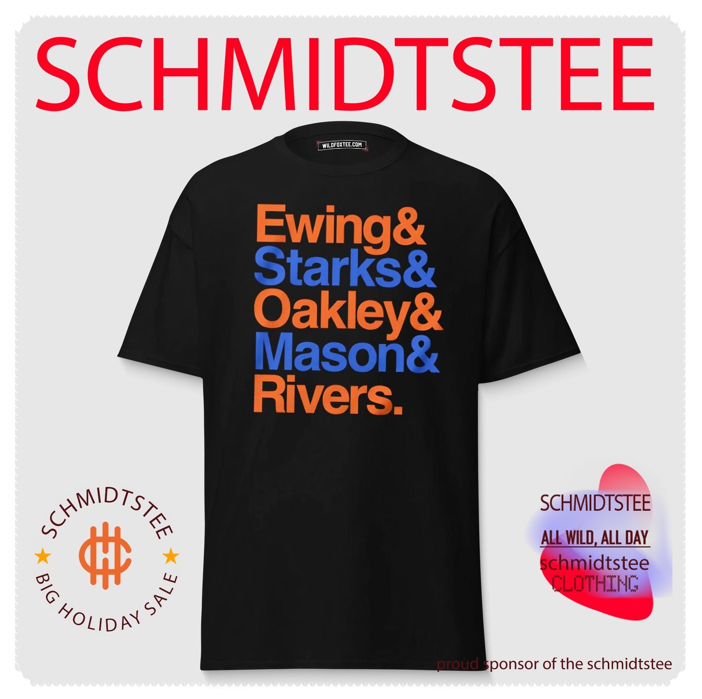New York Knicks Ewing Starks Oakley Mason Rivers names shirt