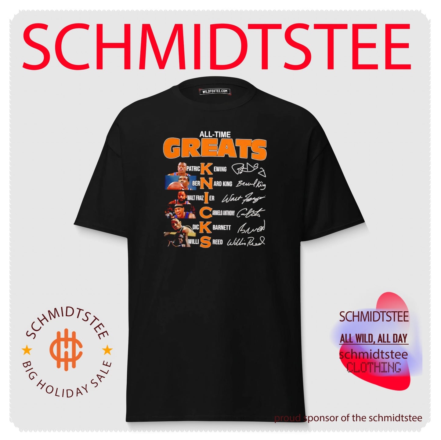 New York Knicks all time greats team members collage signature shirt
