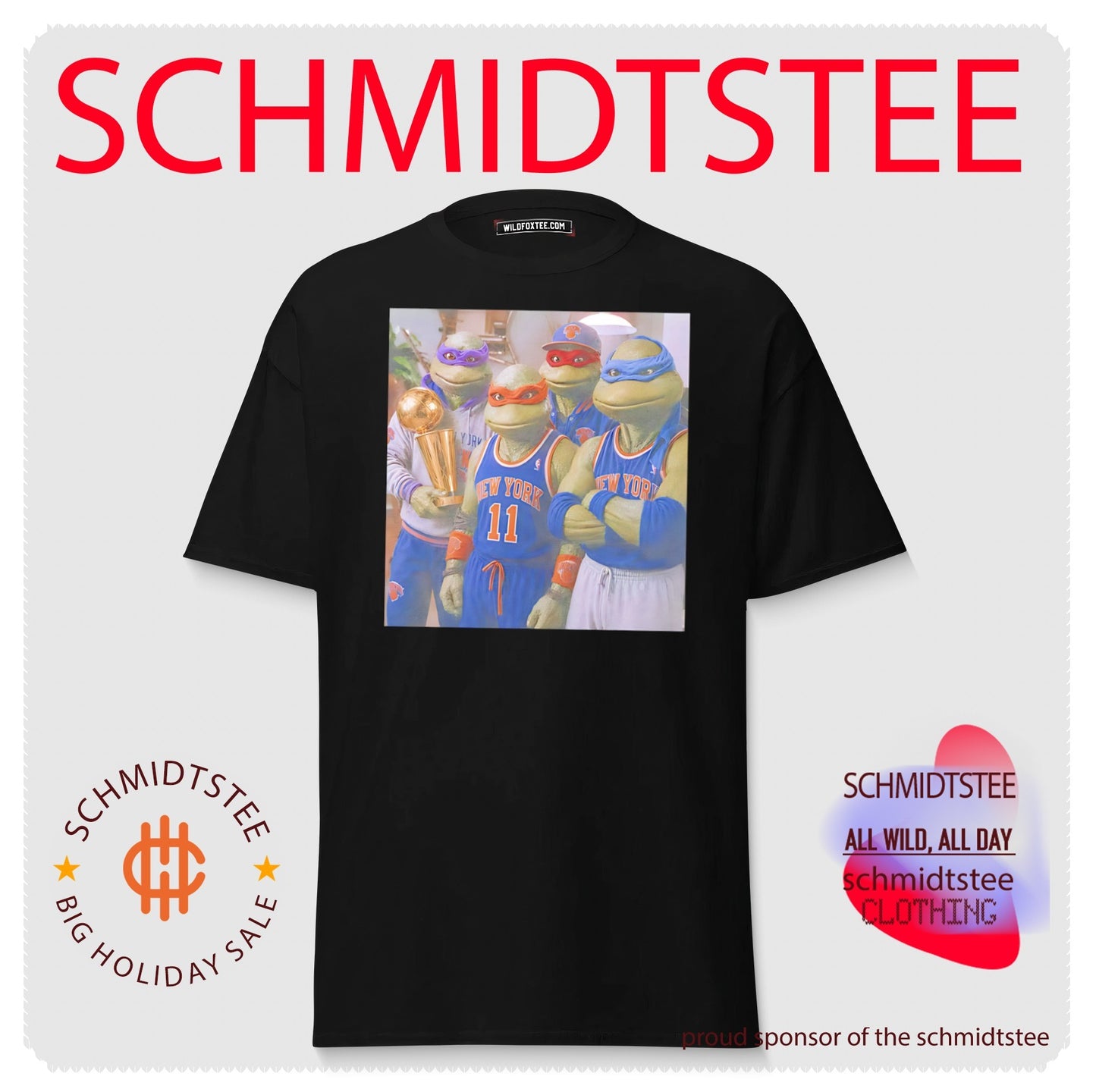 New York Knicks features Teenage Mutant Ninja Turtles illustration shirt