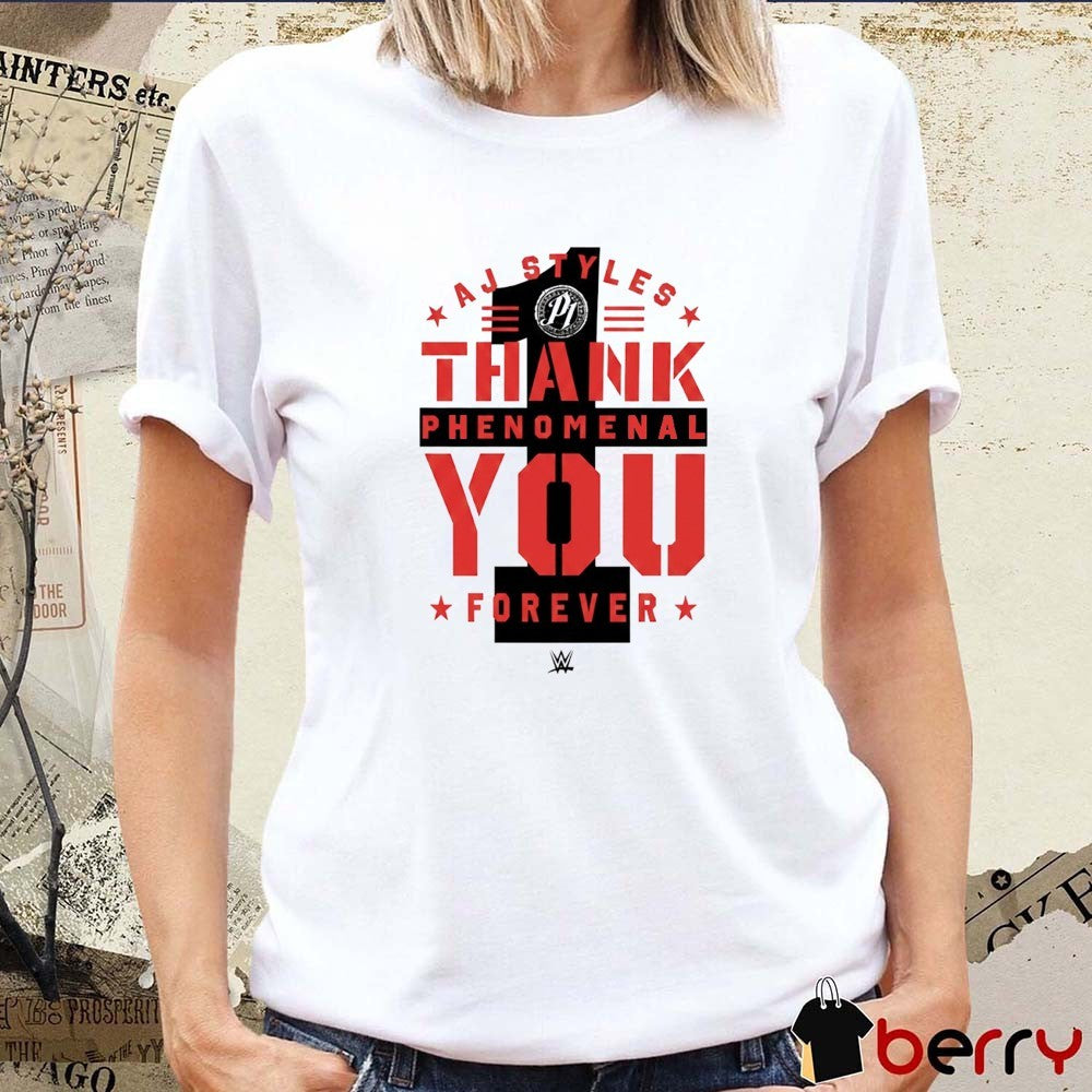 AJ Styles Thank You Phenomenal Forever WWE 2026 t-shirt