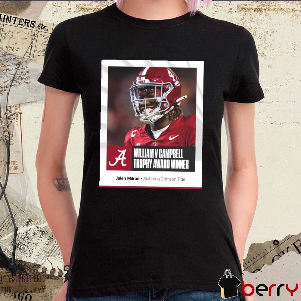 Alabama Crimson Tide Jalen Milroe 2024 SEC William V Campbell Trophy Award Winner Poster t-shirt