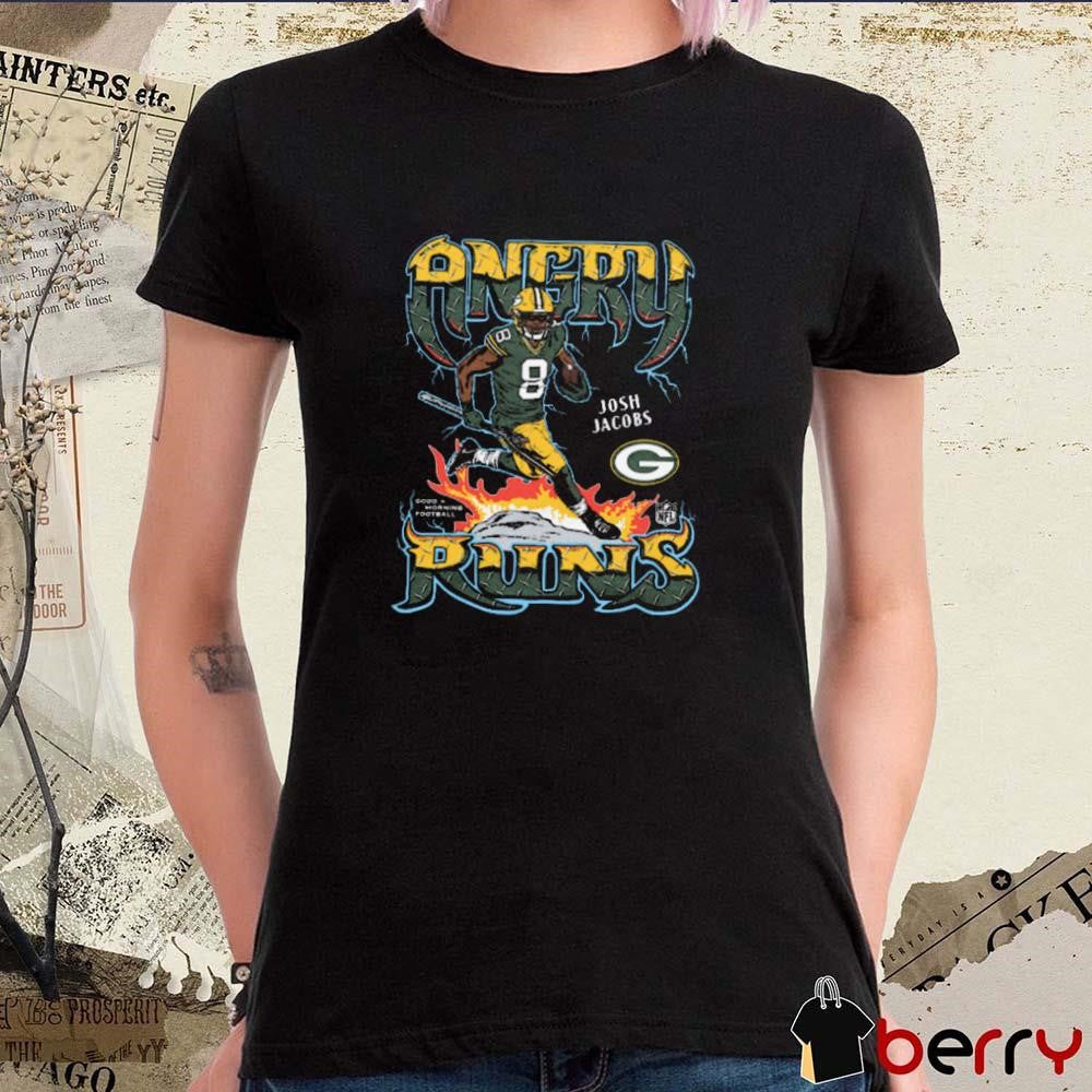 Angry Runs 2024 Green Bay Packers NFL Josh Jacobs Painting t-shirt