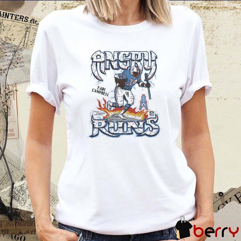 Angry Runs Houston Oilers NFL Earl Campbell t-shirt