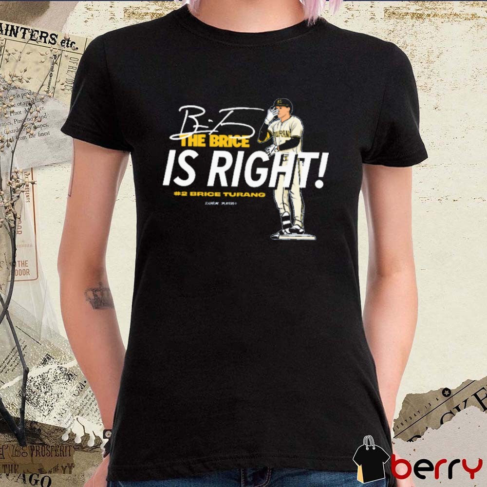 Brice Turang The Brice is Right Milwaukee Brewers MLB Slash Line Signature t-shirt