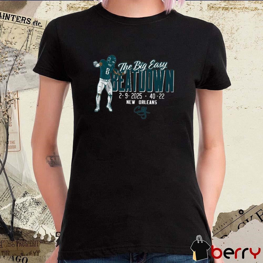 C.J. Gardner-Johnson The Big Easy Beatdown 2.9.2025 Philadelphia Eagles New Orleans Signature Graphic t-shirt