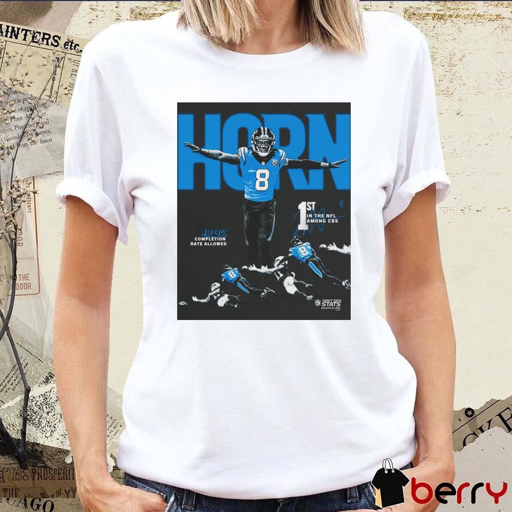 Carolina Panthers Jaycee Horn 1st In The NFL Among CBS 42.0% Completion Rate Allowed Signature Poster t-shirt