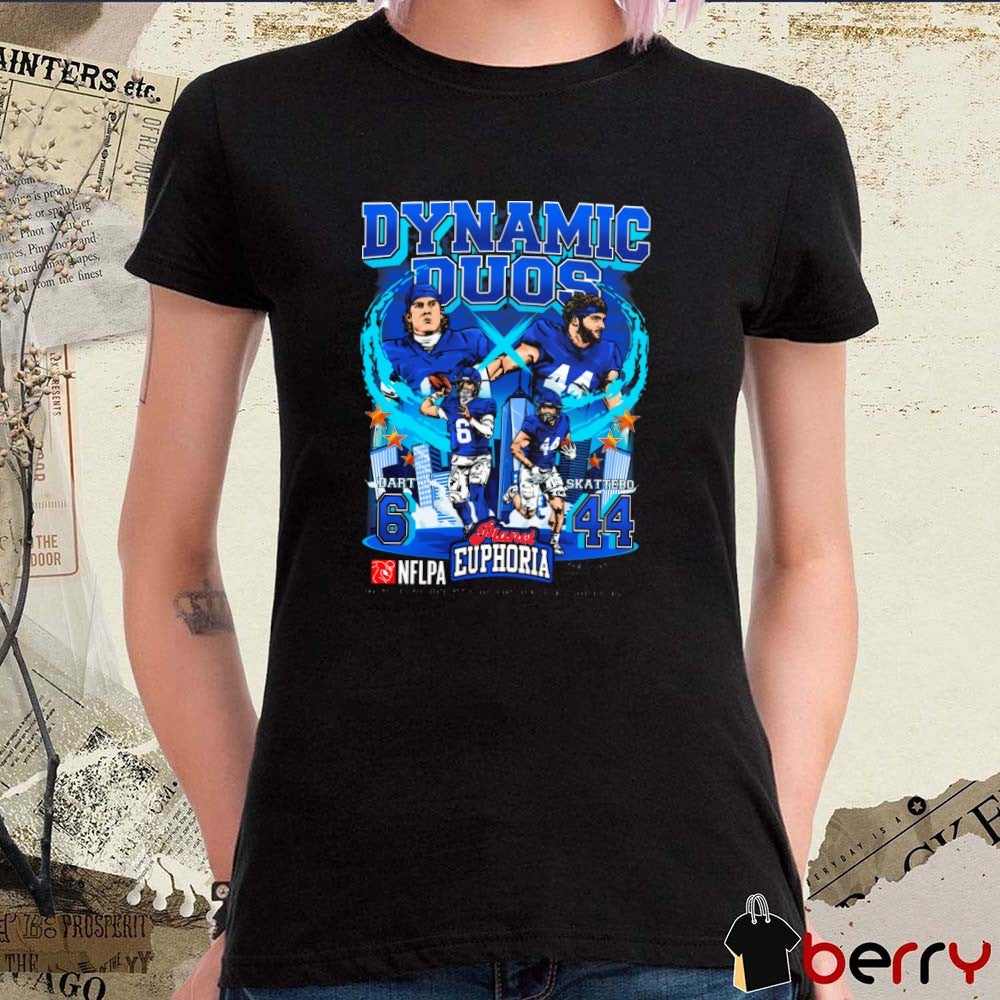 Dynamic Duos Jaxson Dart and Cam Skattebo NFL New York Giants Planet Euphoria Art t-shirt