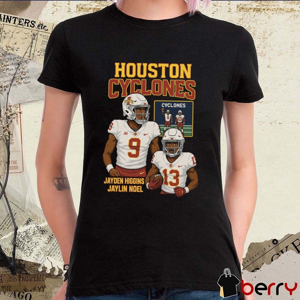 Houston Cyclones Jayden Higgins And Jaylin Noel 2025 NFL Draft Caricatures t-shirt