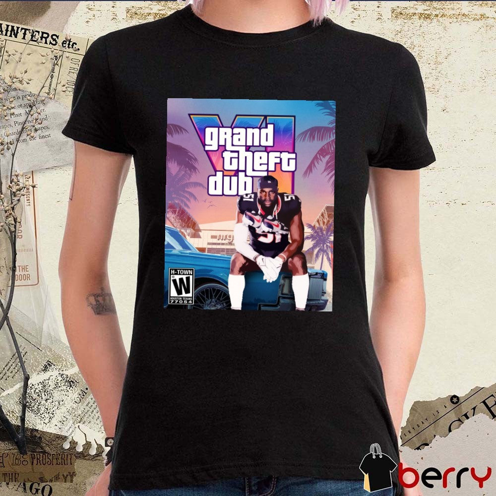 Houston Texans H-Town Will Anderson Grand Theft Dub VI Poster t-shirt