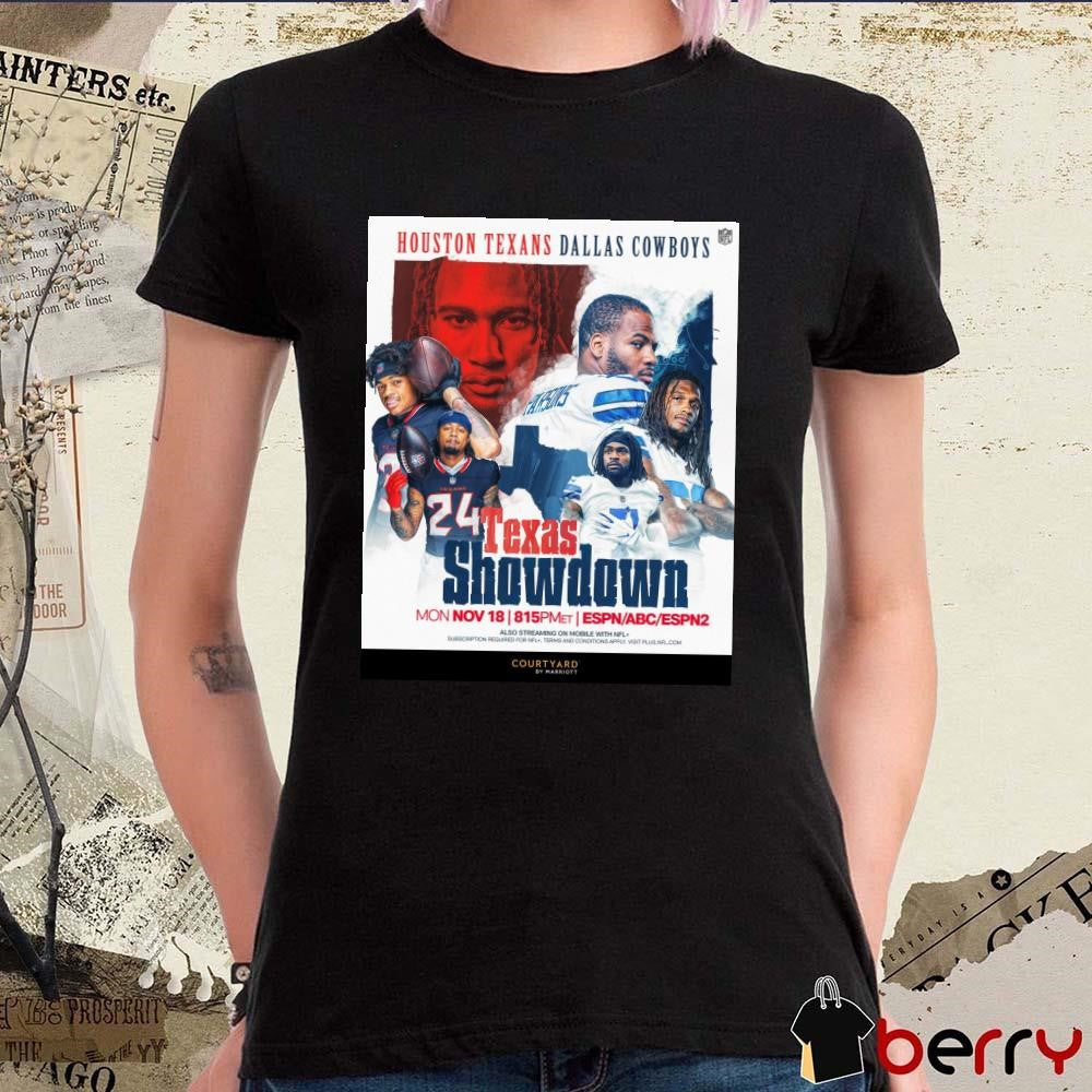 Houston Texans Vs Dallas Cowboys Texans Showdown on Monday Night Nov 18 Poster t-shirt