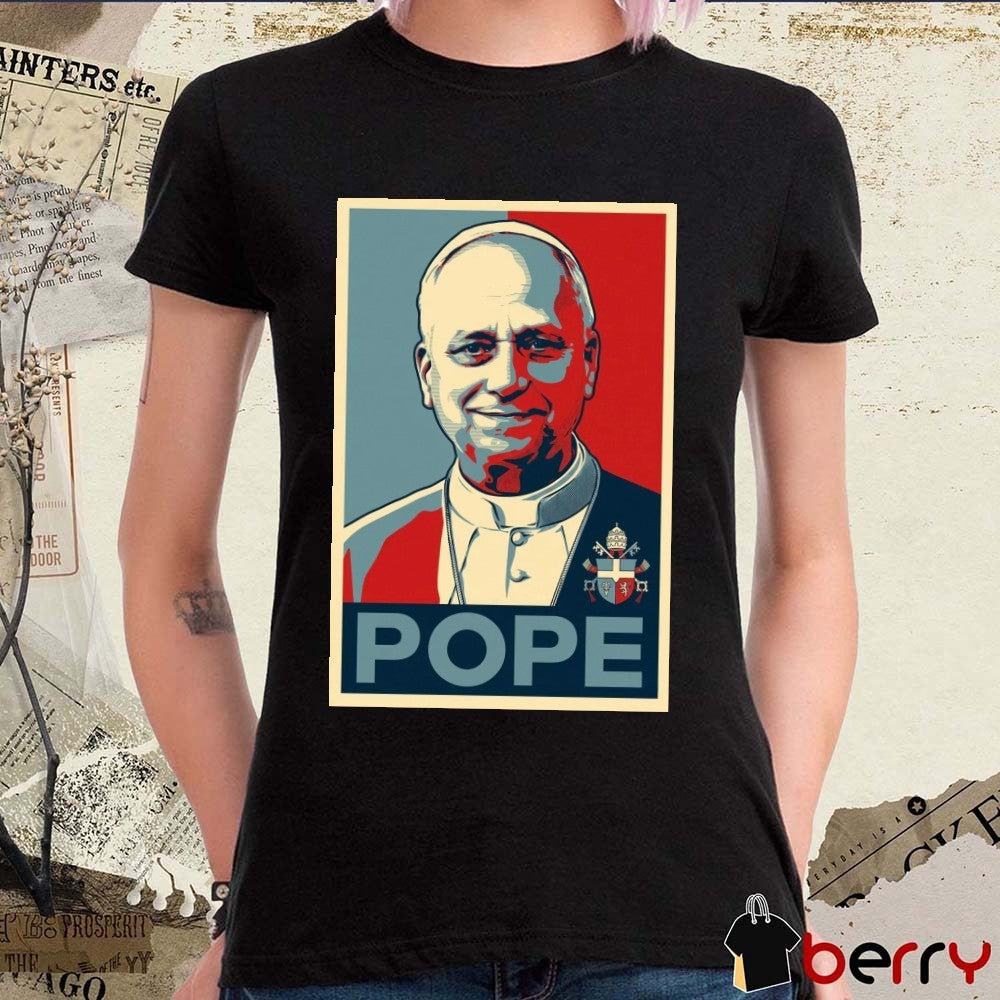 I stand with Pope Leo XIV Portrait Artwork 2026 t-shirt