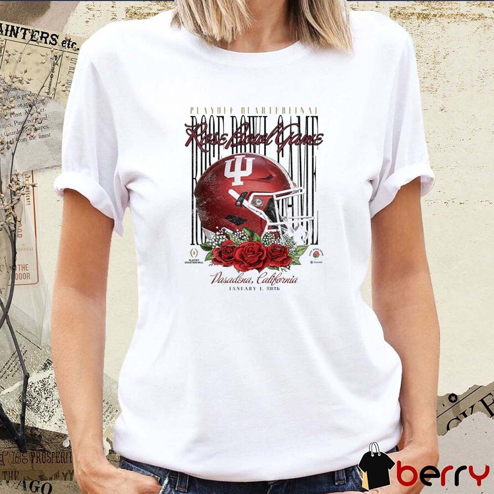 Indiana Hoosiers 2026 Playoff Quarterfinal Rose Bowl Game Pasadena CA Jan 1 Helmet t-shirt