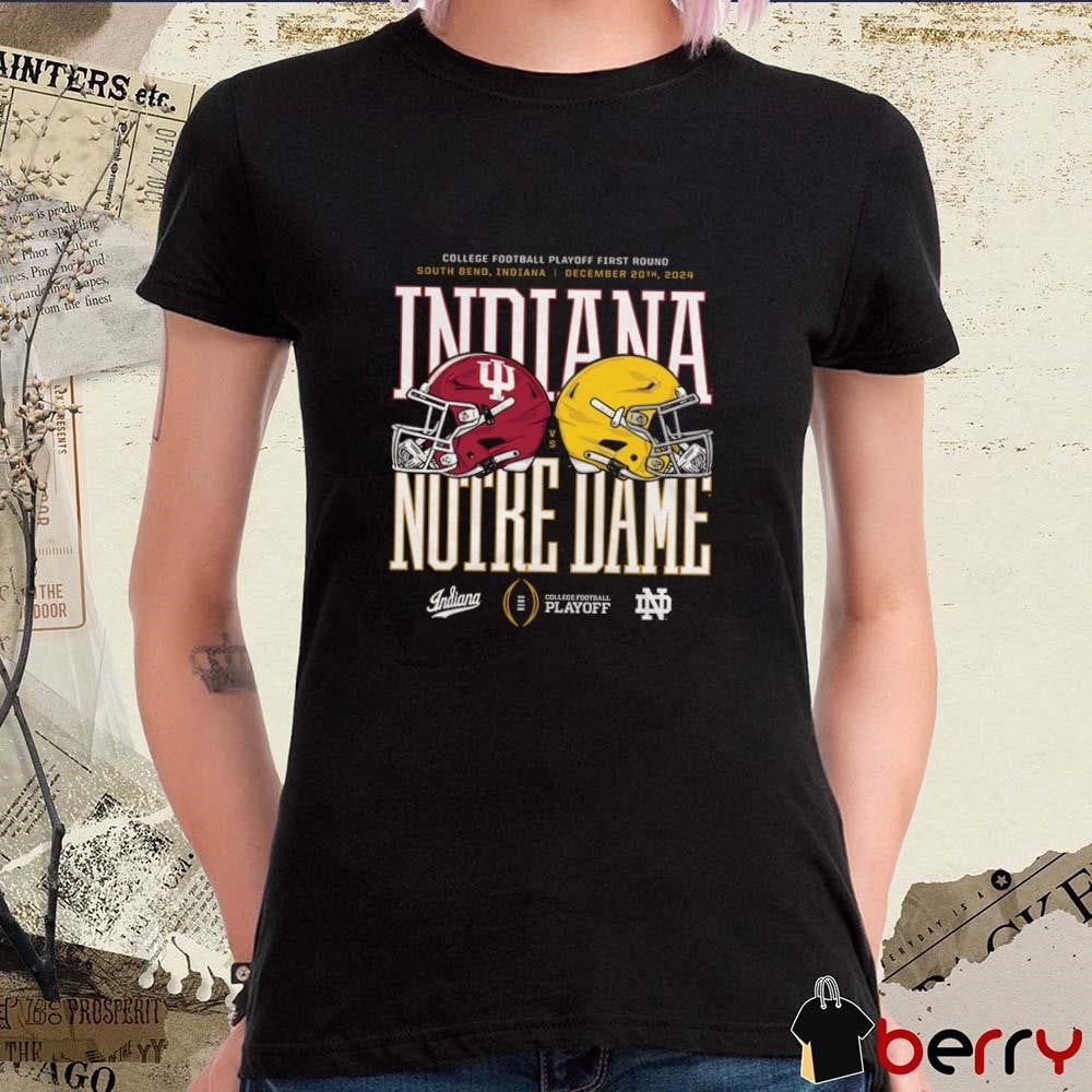 Indiana Hoosiers At Notre Dame Fighting Irish 2024-25 College Football Playoff First Round South Bend Indiana Dec 20th 2024 Helmet t-shirt