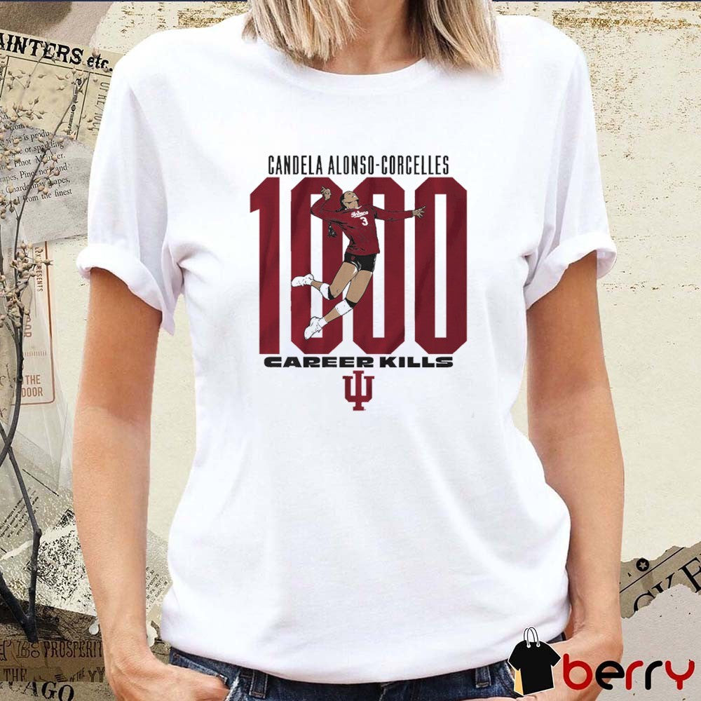 Indiana Hoosiers Volleyball Candela Alonso-Corcelles 1,000 Kills t-shirt
