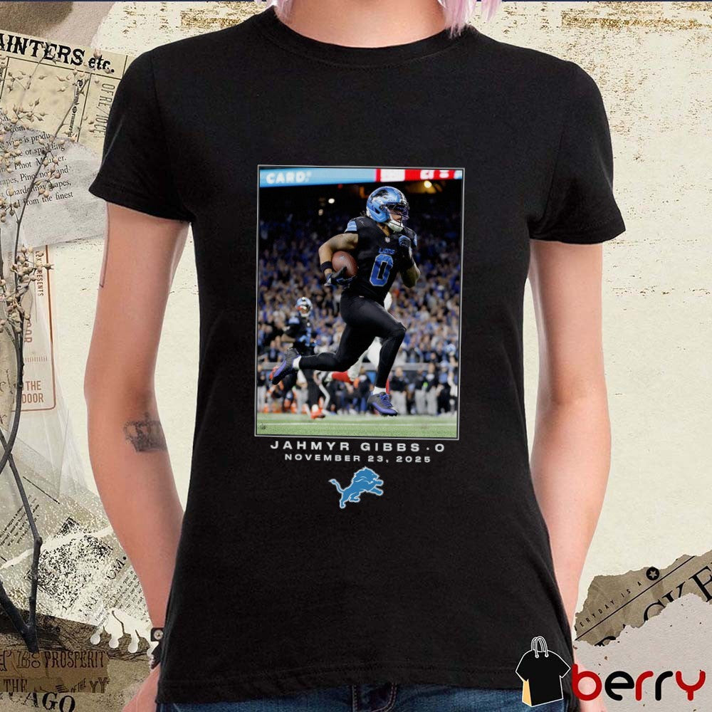 Jahmyr Gibbs Detroit Lions NFL Flash Features Week 12 November 23 2025 t-shirt