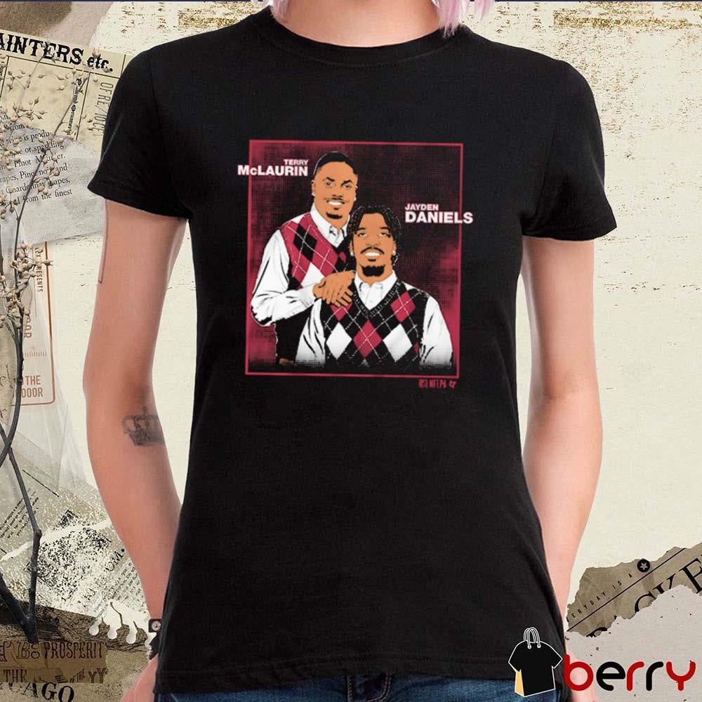 Jayden Daniels And Terry McLaurin Family Portrait Washington Commanders NFL Painting t-shirt
