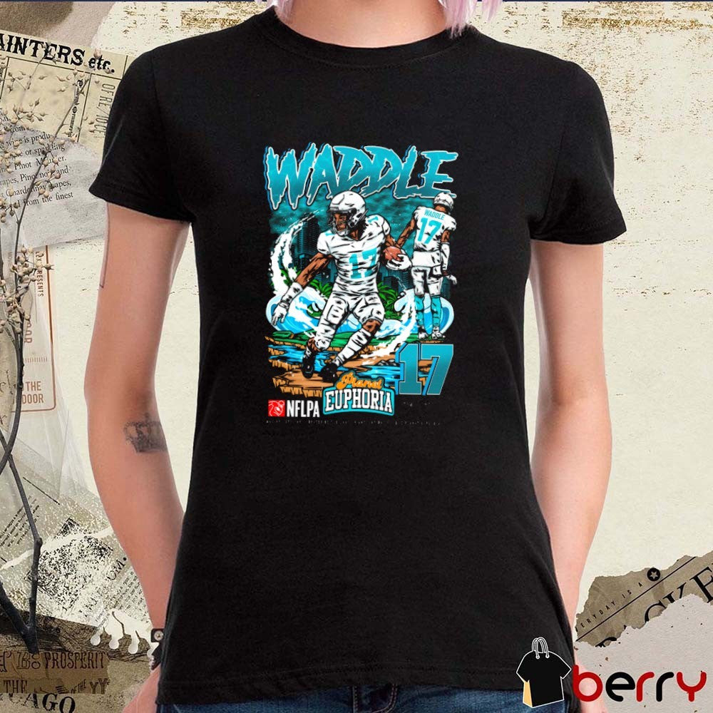 Jaylen Waddle Miami Dolphins NFL Planet Euphoria Artwork t-shirt