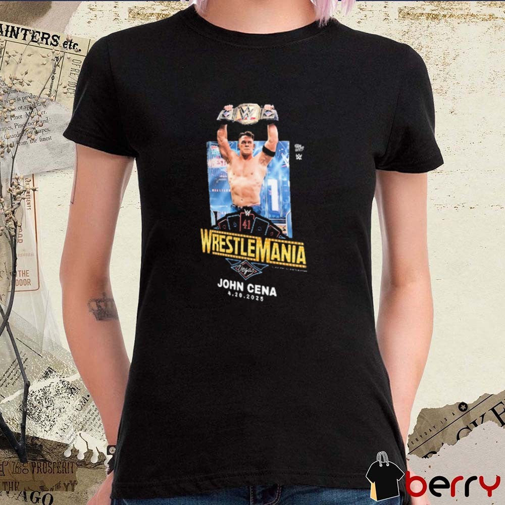 John Cena WrestleMania 41 Las Vegas Topps Now x WWE 4 20 2025 t-shirt