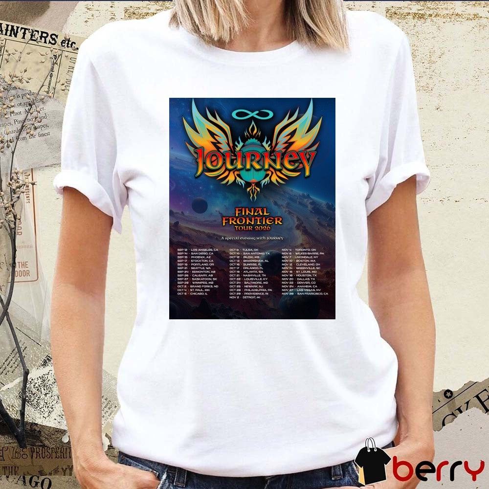 Journey Final Frontier Tour 2026 A Special Evening With Journey Poster t-shirt