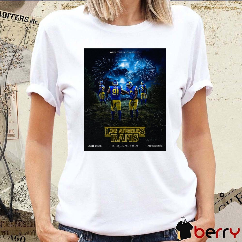 Los Angeles Rams Vs Indianapolis Colts Week Four In Los Angeles 9 28 2025 Poster t-shirt