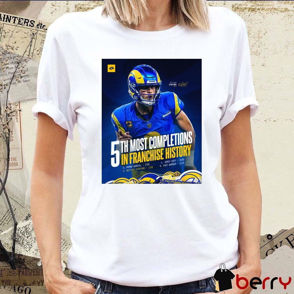 Matthew Stafford Los Angeles Rams 5th Most Completions In Franchise History Signature Poster t-shirt