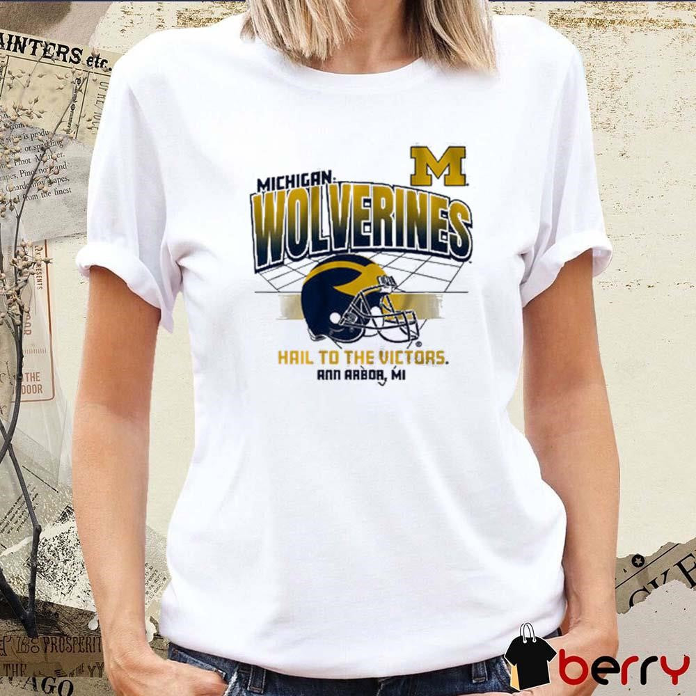 Michigan Wolverines Football Helmet Grid Hail To The Victors Ann Arbor MI NCAA 2024 t-shirt