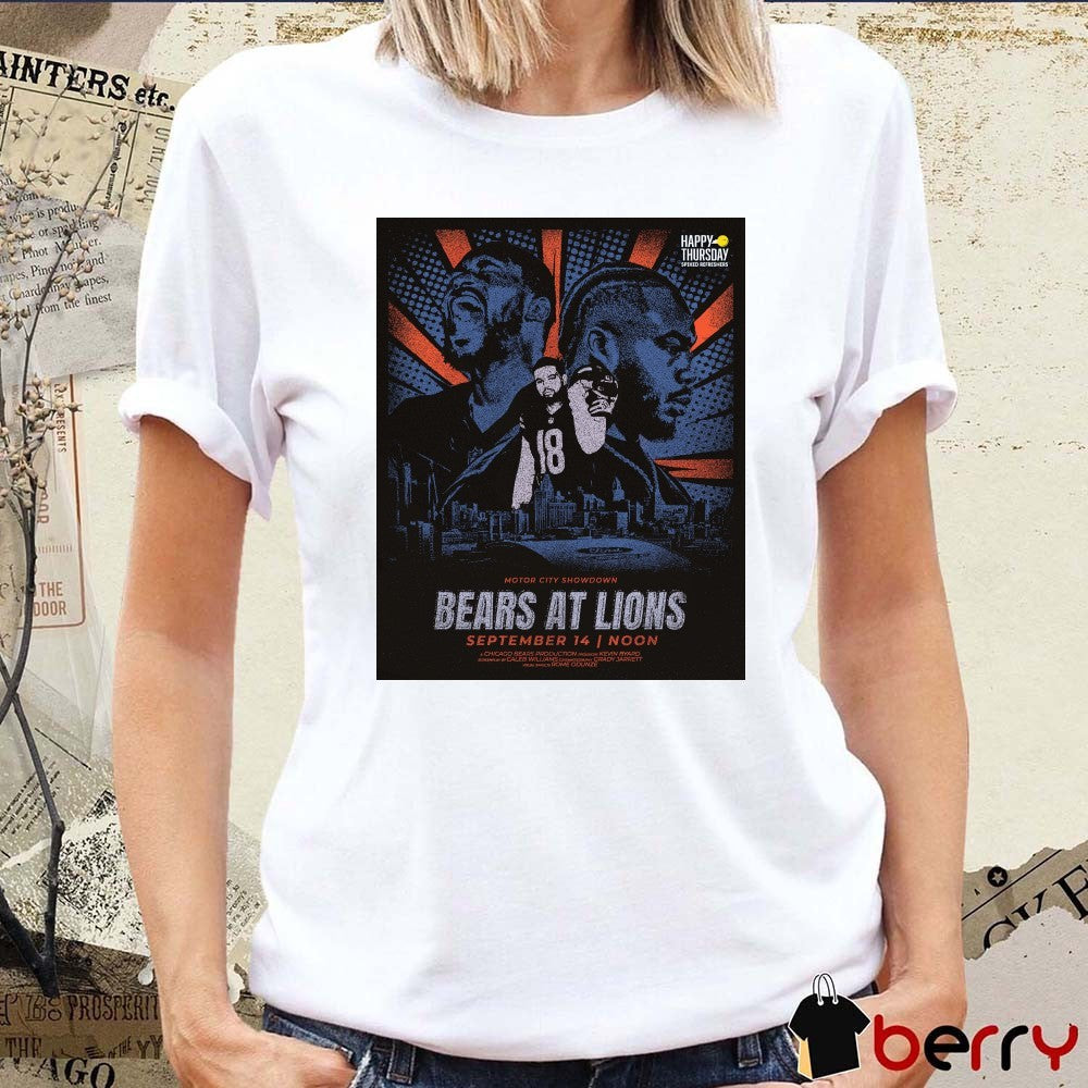 NFL Game Motor City Showdown Chicago Bears at Detroit Lions September 14th 2025 Poster t-shirt