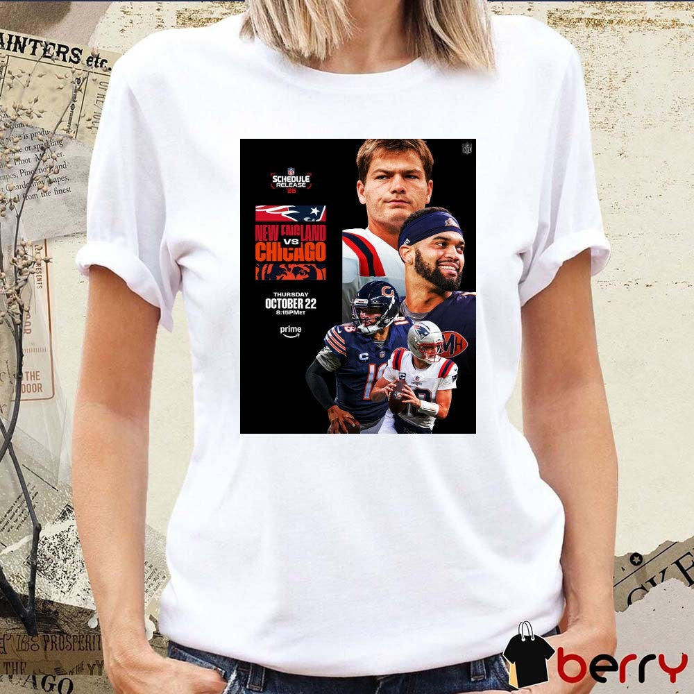 NFL Schedule Release 2026 New England Patriots Vs Chicago Cubs October 22 Poster t-shirt