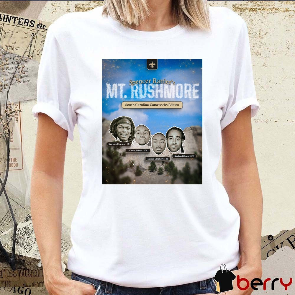 New Orleans Saints Spencer Rattler’s South Carolina Gamecocks Edition Mt. Rushmore Poster t-shirt