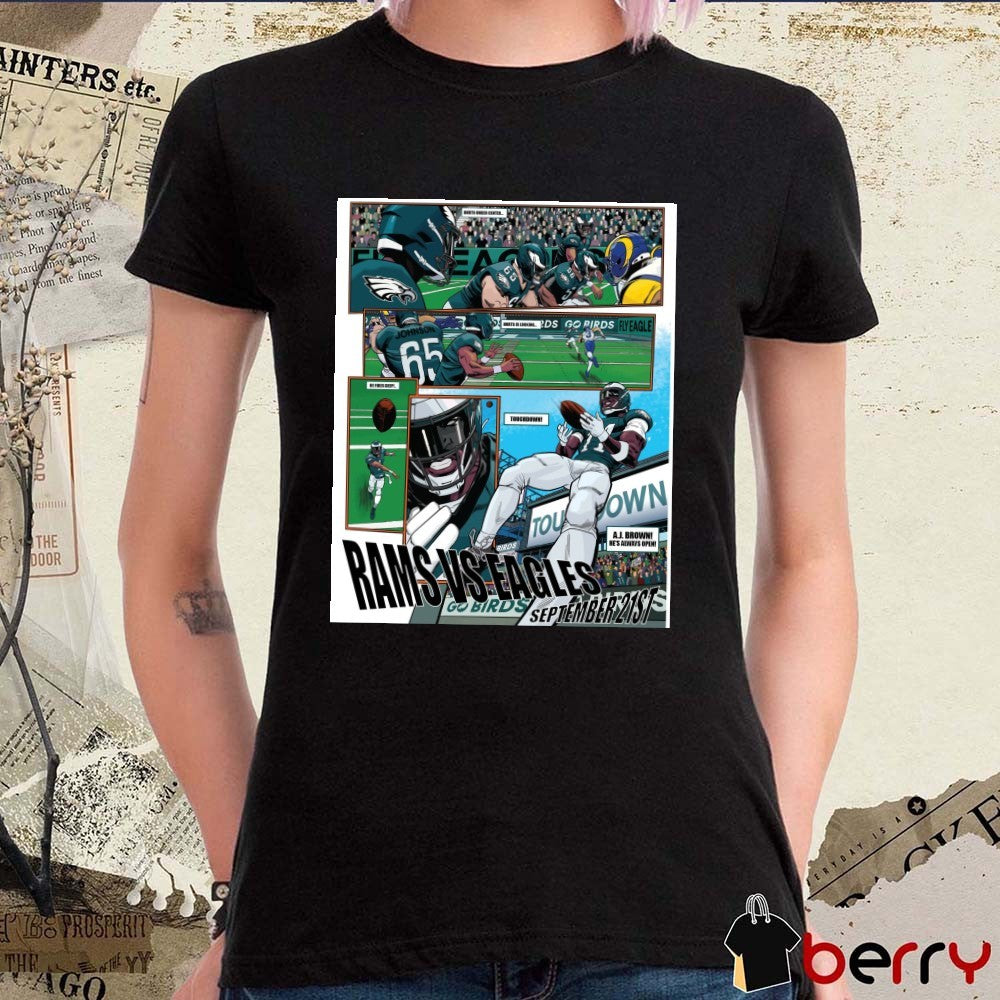 Official Los Angles Rams Vs Philadelphia Eagles September 21st 2025 AJ Brown He’s Always Open Poster t-t-shirt