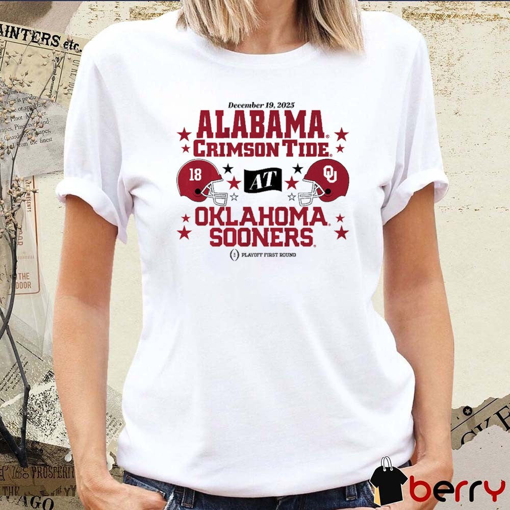 Oklahoma Sooners and Alabama Crimson Tide December 19 2025 CFP First Round Matchup Helmets t-shirt