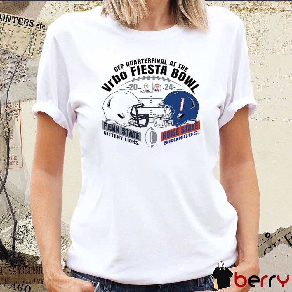 Penn State Nittany Lions Vs Boise State Broncos 2024 CFP Quarterfinal At The Vrbo Fiesta Bowl Dueling Helmet t-shirt