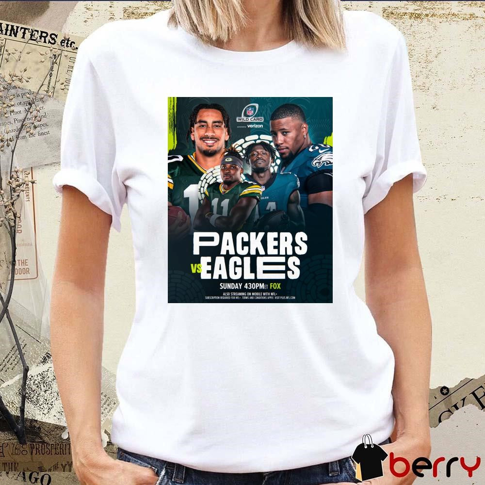 Poster Green Bay Packers Vs Philadelphia Eagles Rematch On Sunday Wild Card NFL On FOX t-shirt