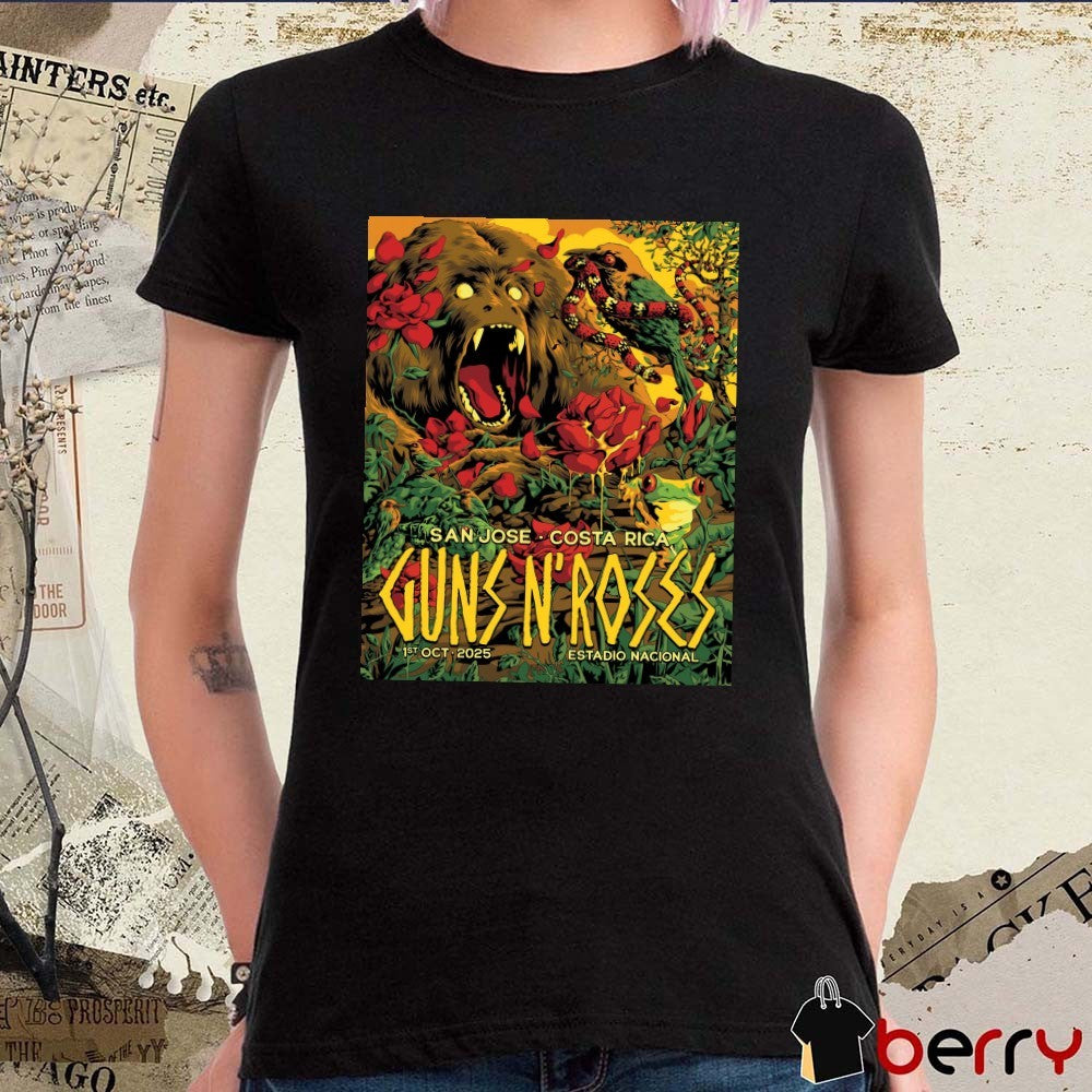 Poster Guns N’ Roses October 1 2025 San José Costa Rica Estadio Nacional t-shirt